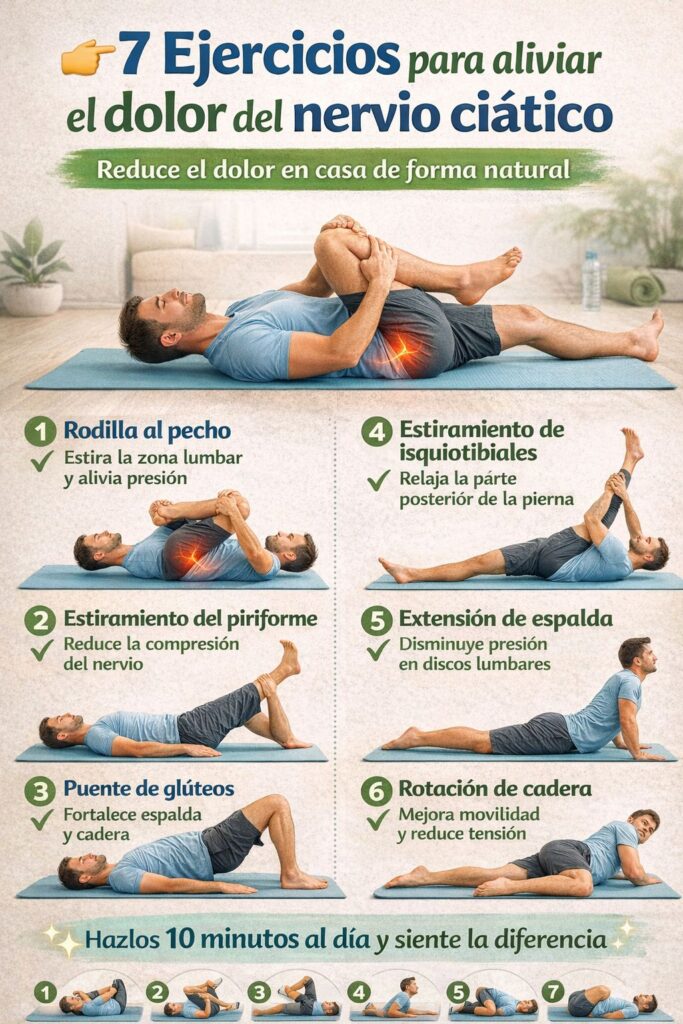 7 Ejercicios para aliviar el dolor del nervio ciático