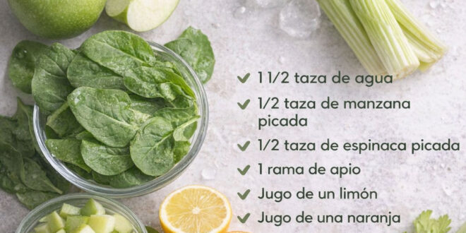 Jugo Verde Detox de Manzana y Espinaca | Receta Fácil y Saludable para Energía Diaria